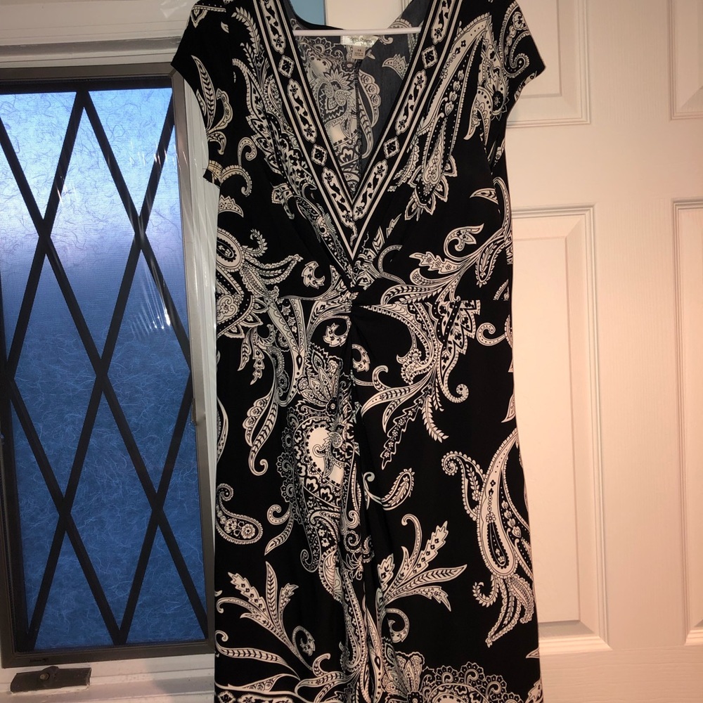 Black and white paisley dress barn dress